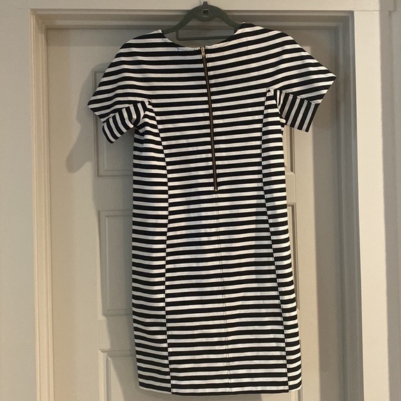 J. Crew Black/White Strip Shift Dress - XS - Picture 6 of 10